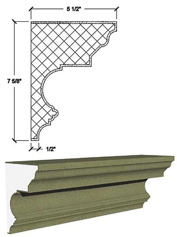 Cornice, 5-1/2